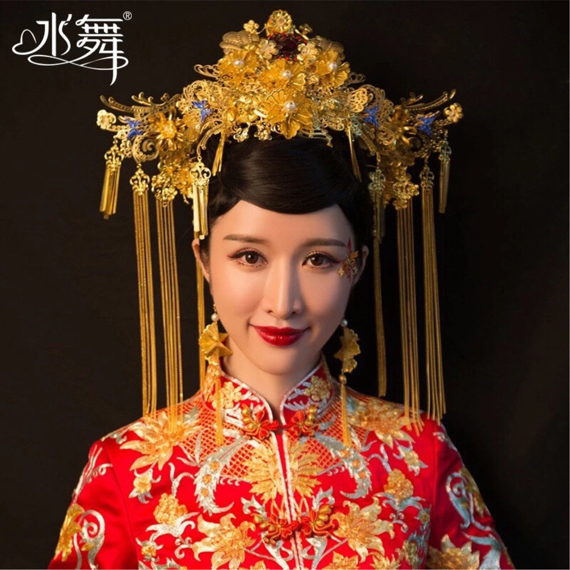 【古装头饰金色新娘凤冠】_二手_转让_回收 – 闲鱼