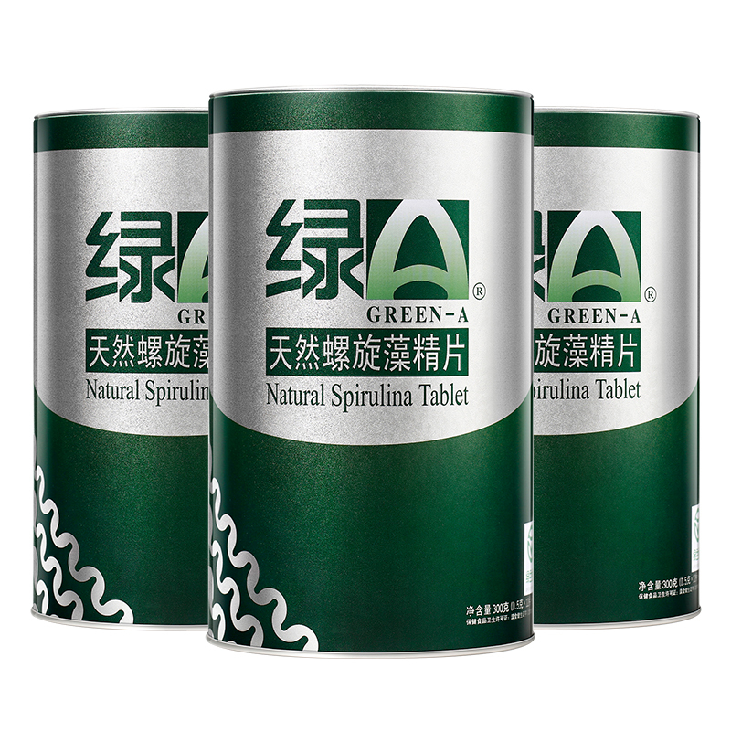 绿A天然螺旋藻精片600粒×3桶×