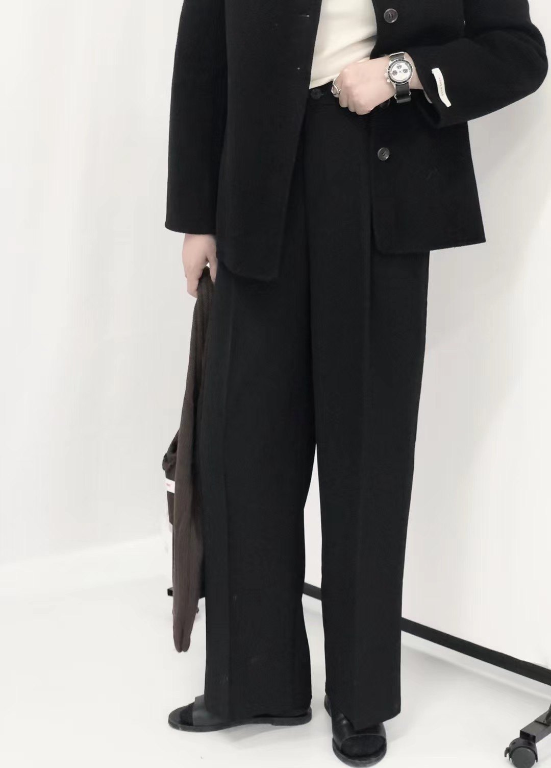 韩国2021秋冬新款西装裤小直筒宽松显瘦百搭气质休闲裤下装黑色女