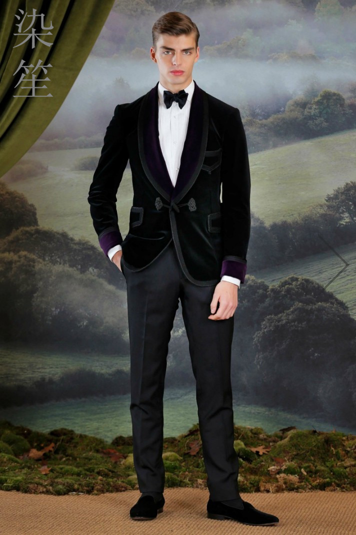 欧美复古宫廷风爵爵士男冬外套丝绒礼服西装西服