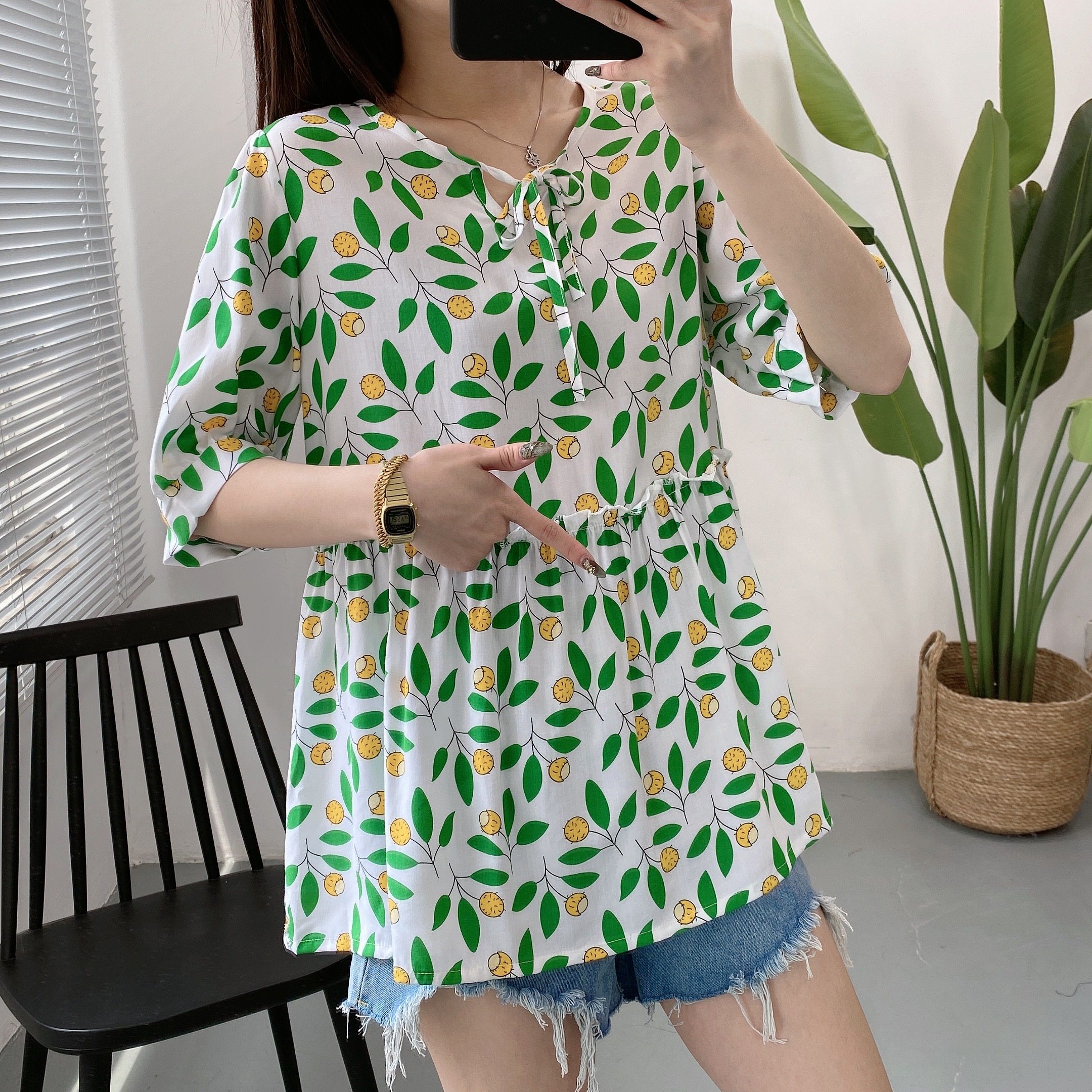 棉绸上衣女夏季短袖