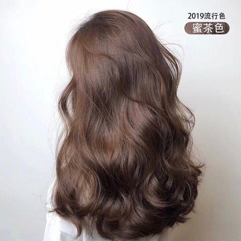 闷青色染发剂2019流行自己染亚麻黑茶盖白冷棕色染发膏天然植物纯