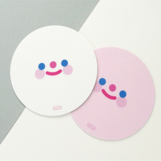 热销鼠标垫 办公用 韩国_@trf韩国可爱卡通笑脸创意圆形鼠标垫家用