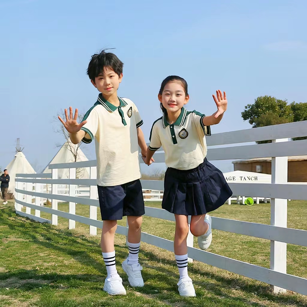 幼儿园园服夏装小学生夏季校服短袖款班服套装运动服学院风表演服