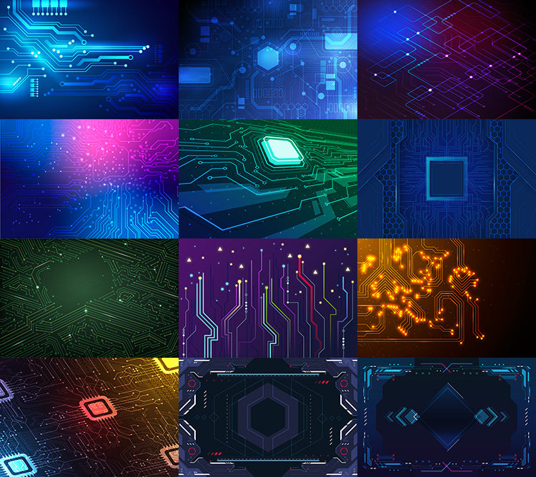 电路板科技背景ai矢量素材科幻未来数据电流设计素材