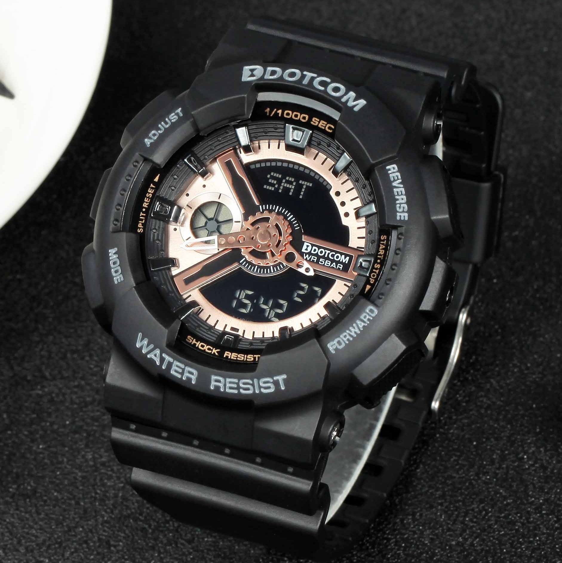 动特酷电子手表计时防水表夜光学生户外双显表大表盘运动男生腕表