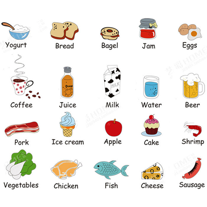 卡通学英文贴宝宝识字墙贴纸儿童早教英语单词贴画幼儿园教室布置