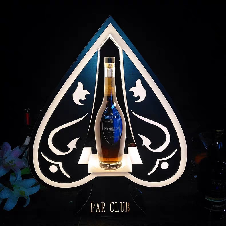 酒吧led发光黑桃a香槟酒座充电彩光创意定制酒架ktv高端酒托