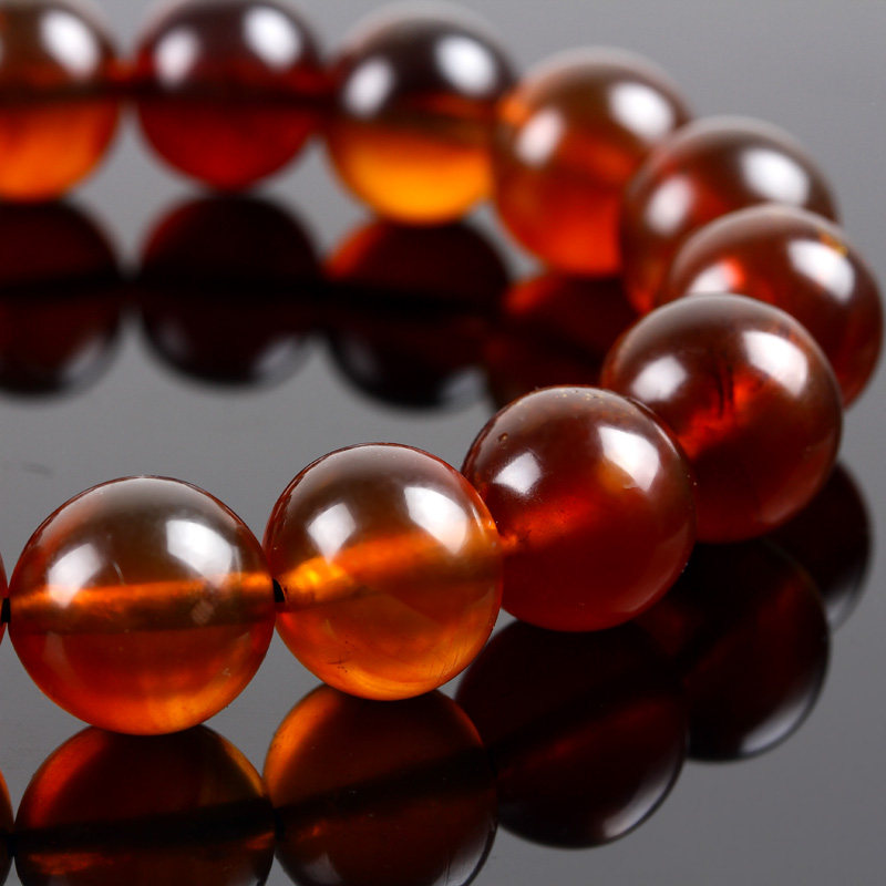 19.39克 13mm 天然琥珀 圆珠手链 a81