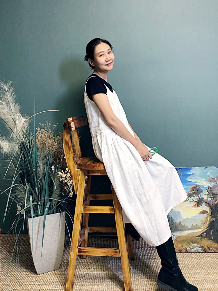 姜欢设计四季可穿纯麻白色文艺小清新宽松百搭吊带连衣裙