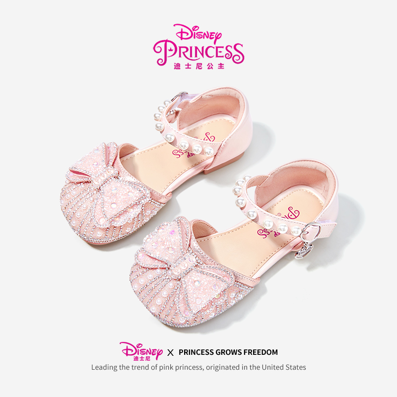 迪士尼皮凉鞋3-7岁女童款新款外穿儿童韩版公主时尚品牌夏天的鞋