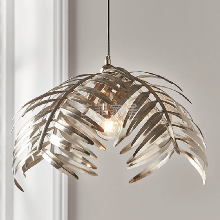 美式吊灯简约个性铁艺棕榈树叶吊灯创意枝形装饰餐厅卧室民宿吊灯