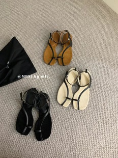 Chic Update:)24S! 韩国春季新款法式洋气配色夹趾极简低跟凉鞋