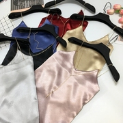 Summer open-back solid color outer top sexy v-neck silk satin chain thin strap inner bottoming camisole
