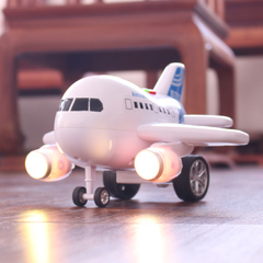 男孩耐摔飞机玩具A380客机宝宝灯光音乐讲故事儿童惯性玩具车模型