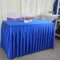 定做酒店桌布会议婚庆宴会签到台自助餐加厚缎面桌裙台裙桌罩台套