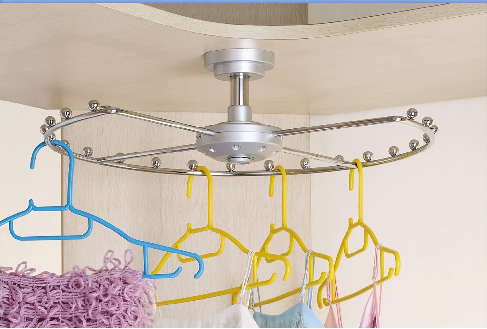 旋转衣架 衣帽间转角旋转衣架360度多功能衣帽间转角旋转衣架