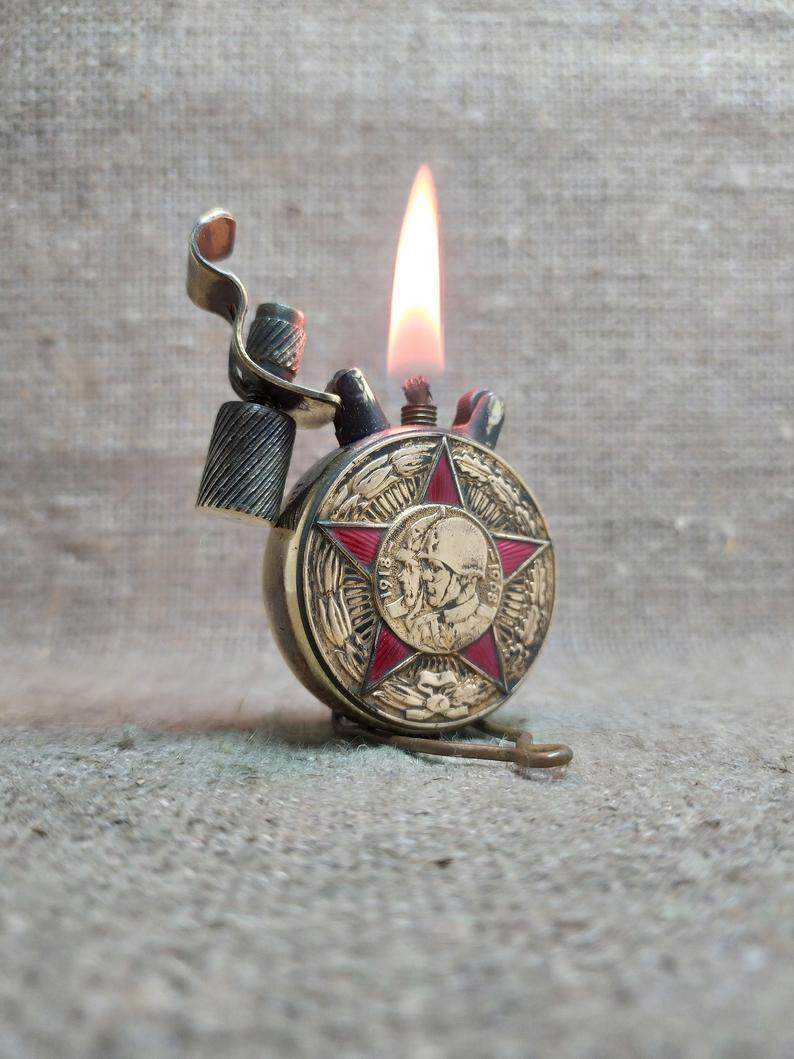 乌克兰代购lighter∞手作复古蒸汽朋克五角星二战苏联汽油打火机