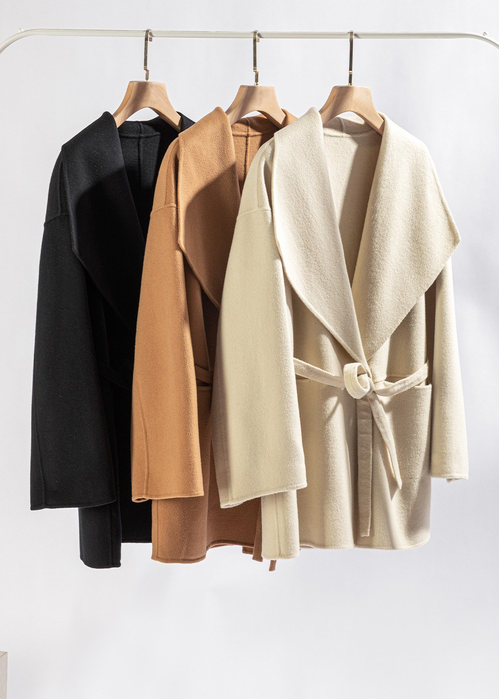 烈儿lierkiss【白富美羊毛大衣】910g70支100羊毛大翻领外套588-k