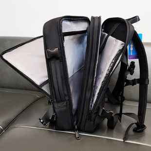 高档商务OL双肩包可扩展男女通勤大容量出差旅行李16电脑背包17寸