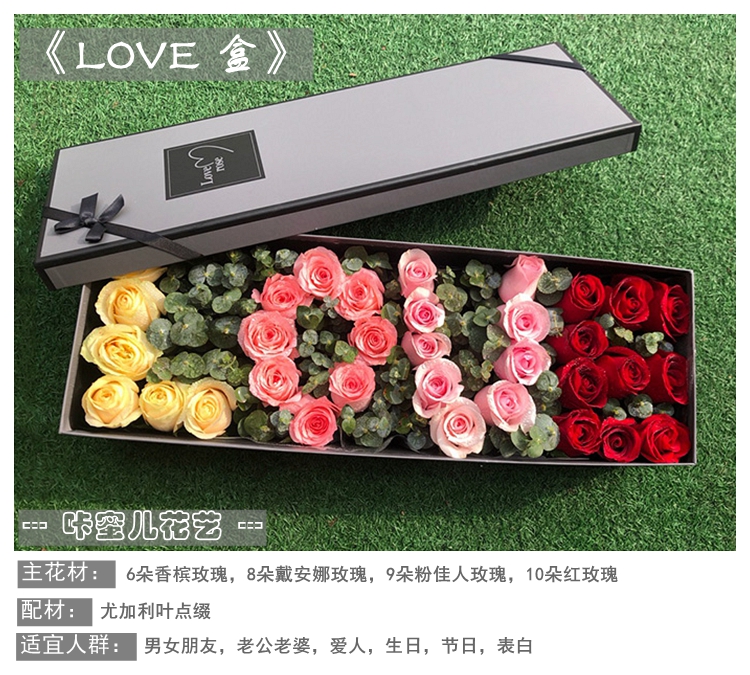 LOVE*520母亲节鲜花速递同城新疆乌鲁木齐免费送花玫瑰鲜花礼盒