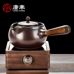 唐丰电陶炉煮茶器2024新款侧把陶瓷煮茶壶煮白茶专用壶高端煮茶炉