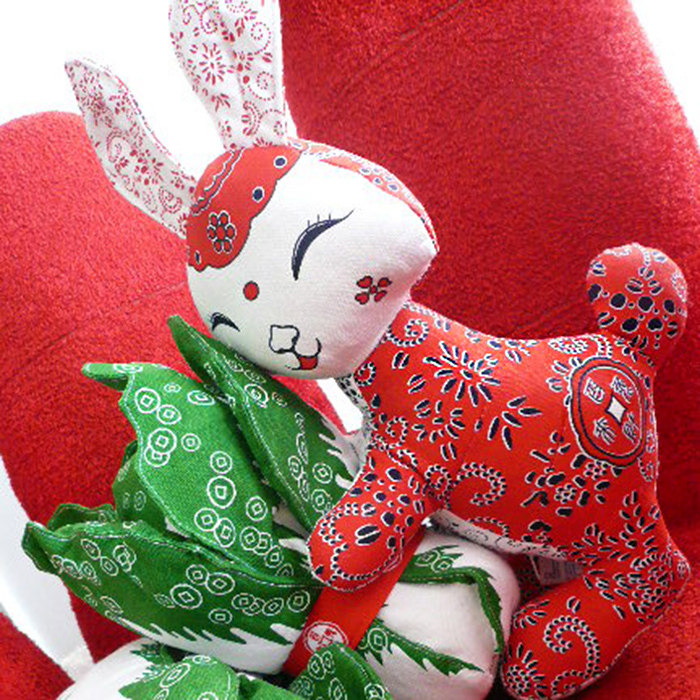 招财兔白菜百财兔布络兔子饰品公仔玩具布偶十二生肖娃娃吉祥物
