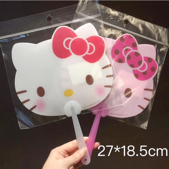 韩国进口hellokitty日用塑料小扇子KT便携手柄扇夏季外出纳凉扇子