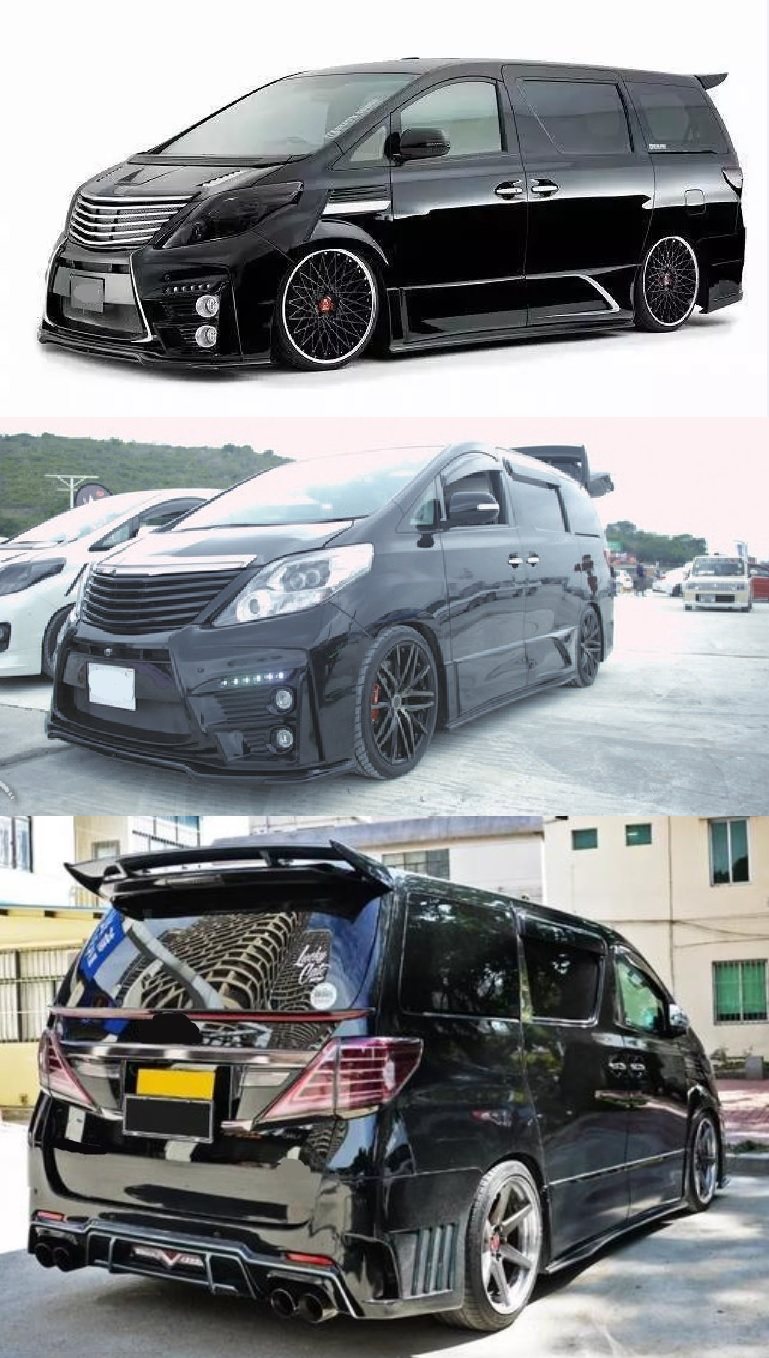 埃尔法alphard改装170 motoring款前杠后杠侧裙大包围