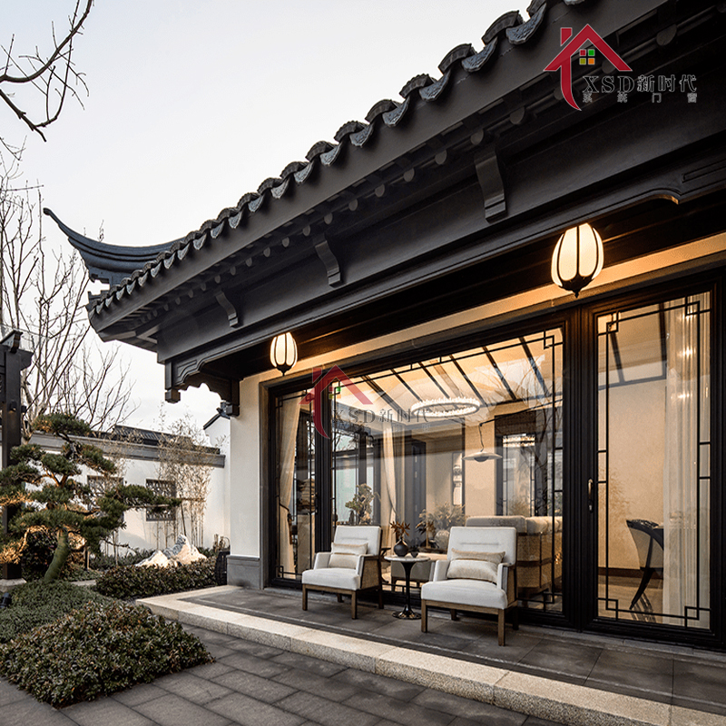 仿古中式门窗中式阳光房中式复古怀旧断桥铝窗户民宿别墅园林定制已售