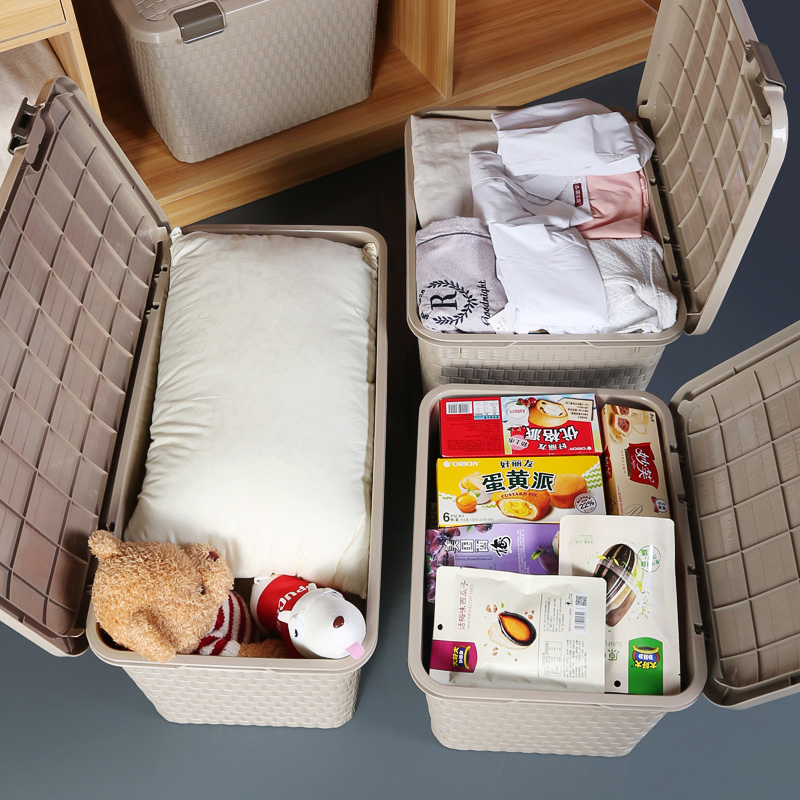 车载大号储物箱装衣服收纳箱盒家用整理箱方形周转箱床底收纳箱