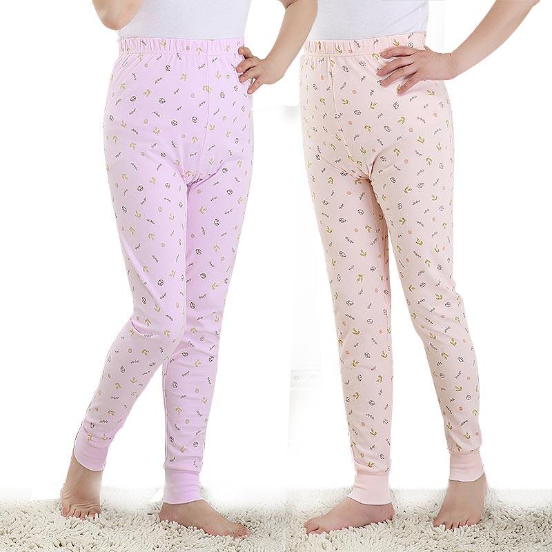 女士秋裤单件中高腰纯棉薄款青年中老年印花时尚棉毛打底线裤衬裤