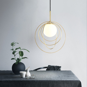 北欧全铜餐厅灯黄铜单头吊灯卧室床头吧台 飘窗灯小吊灯 过道玄关