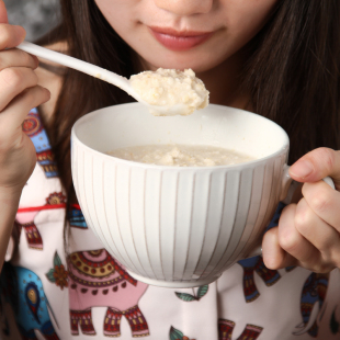 北欧创意大容量陶瓷马克杯牛奶燕麦早餐杯水杯咖啡杯子汤杯带盖勺