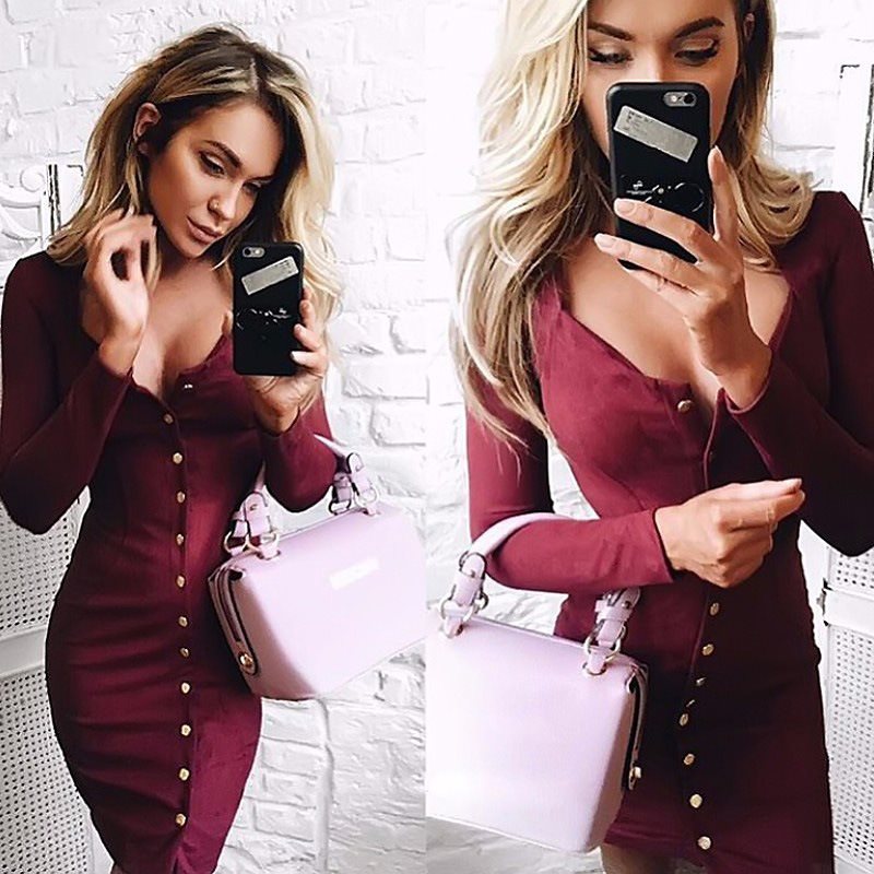 Western woman long-sleeved v neck dress Female Tight skirt在类目 女装/女士精品, 大码女装中 - 来自Buy2taobao.com提供专业的淘宝代购服务
