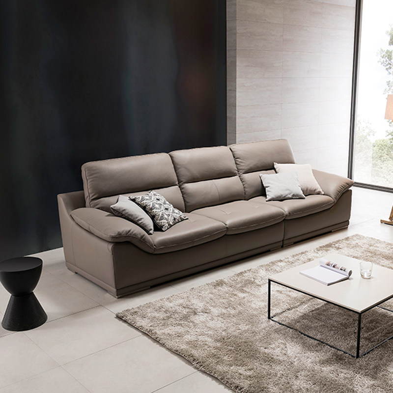 诺亚轻奢意式真皮沙发极简小户型简约现代三人位头层牛皮客厅沙发