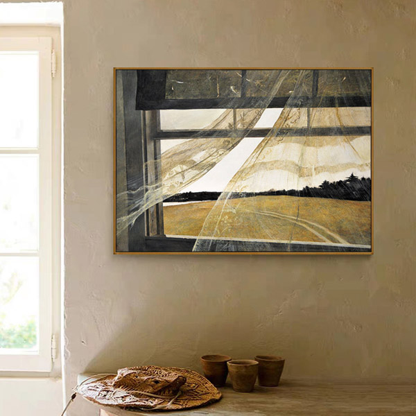怀斯写实派名画海边的风抽象风景油画