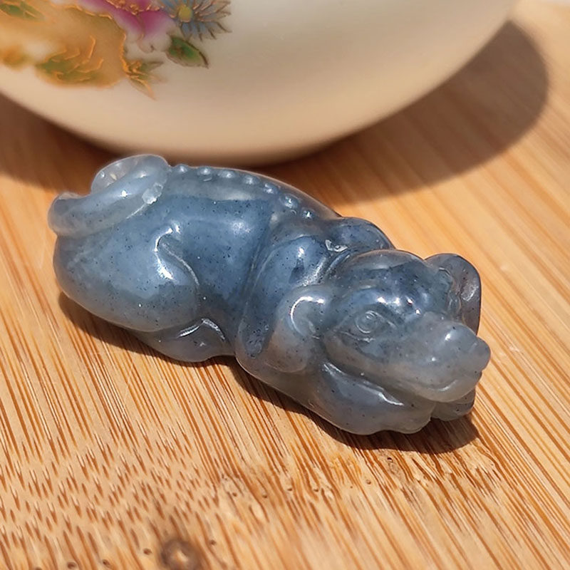 直播秒杀很美天然和田玉籽料青花生肖狗吊坠男女款立体玉石挂件