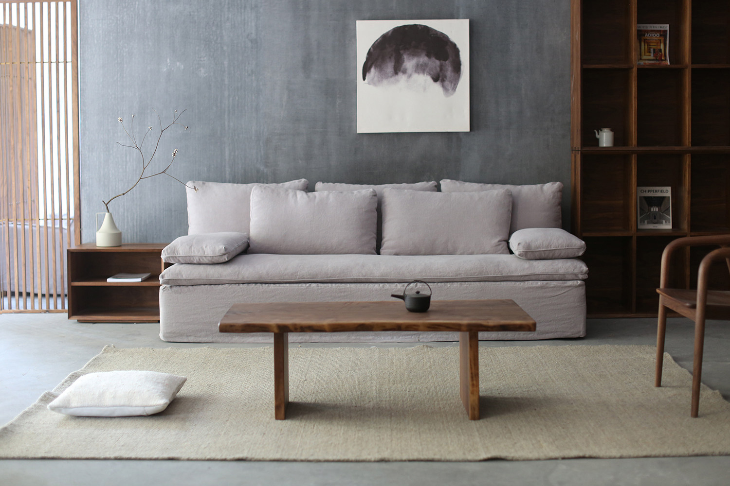 现代简约北欧禅意新中式 亚麻布艺扶手沙发 朴室 日本arreda - 女性