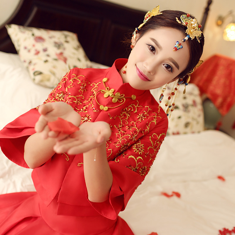 Xiu clothing 2018 new pattern Chinese style Wedding dress gules cheongsam have more cash than can be accounted for Dragon and gown bride marry Toast clothingin the Women's clothing/Boutique , Wedding/Cheongsam/Formal dress , Cheongsam category - from Buy2taobao.com to provide professional Taobao agent buy service