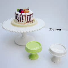 欧式陶瓷纯白色蛋糕托 大号12英寸圆形平盘 蛋糕盘 点心盘水果盘