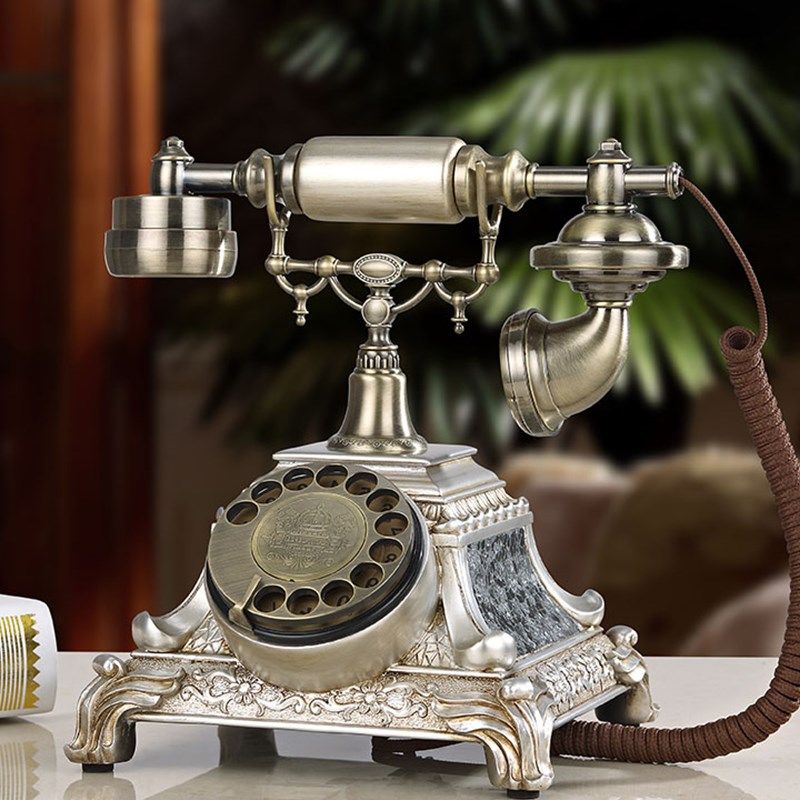 时尚创意仿古电话机欧式田园复古电话机家用装饰座机办公免提电话