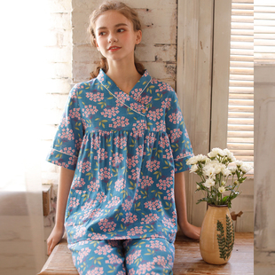 纯棉家居长裤式睡衣