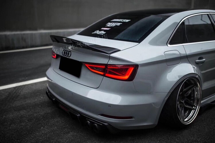 一折奥迪a3改装碳纤维尾翼