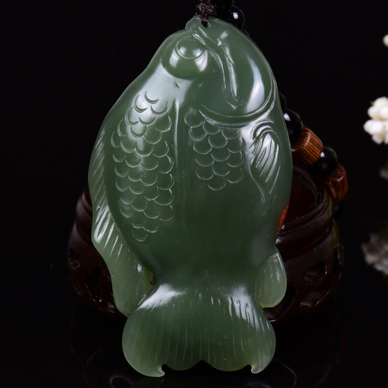 源头好货-镇平河南省玉雕大师梁振 和田玉 神仙鱼 112.95g