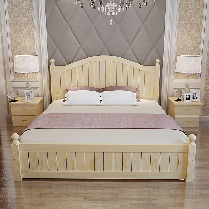 Pine bed Solid wood bed Adult bed Twins 1 m 1.2m1.35m1.5 rice 1.8m Double bedin the Residential furniture , Beds , Solid wood bed category - from Buy2taobao.com to provide professional Taobao agent buy service