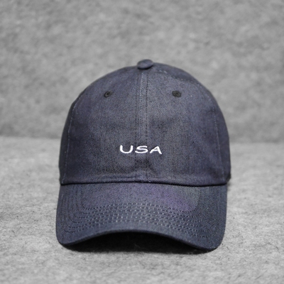 出口剩余 USA 牛仔棒球帽 软顶刺绣 鸭舌帽子
