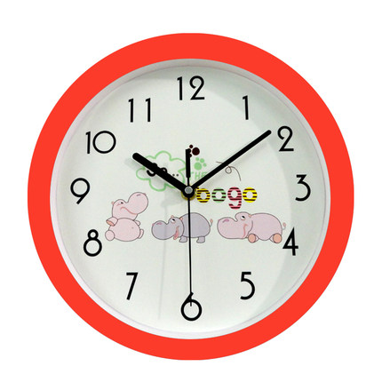 博高10英寸儿童卧室可爱卡通创意静音圆形挂钟 钟表 客厅 石英钟