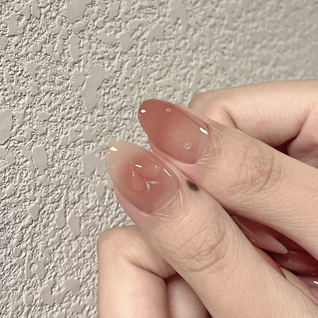 淳贵人手工光疗成品甲腮红水滴新娘美甲质感显白孕妇假指甲贴片