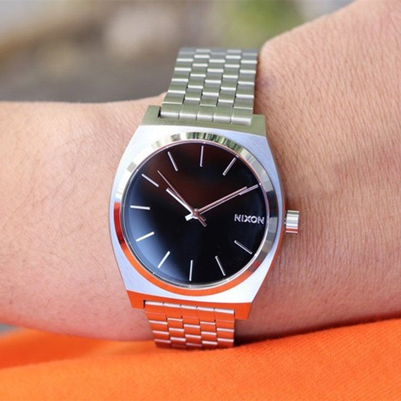 代购正品nixon尼克松手表方形简约经典银黑色防水石英男女表a045